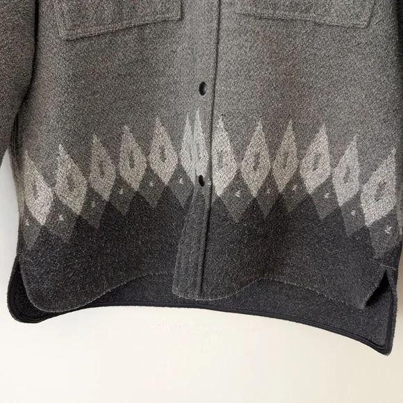 J. Crew Mens Large Wool Blend Button Down Shirt Jacket Gray Classic Preppy - Picture 2 of 8